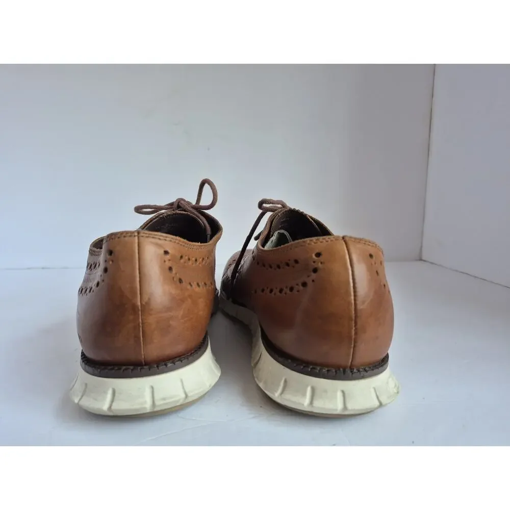 Cole Haan C14493 Mens 12 M British Tan Zerogrand Wingtip Oxford Leather Shoes